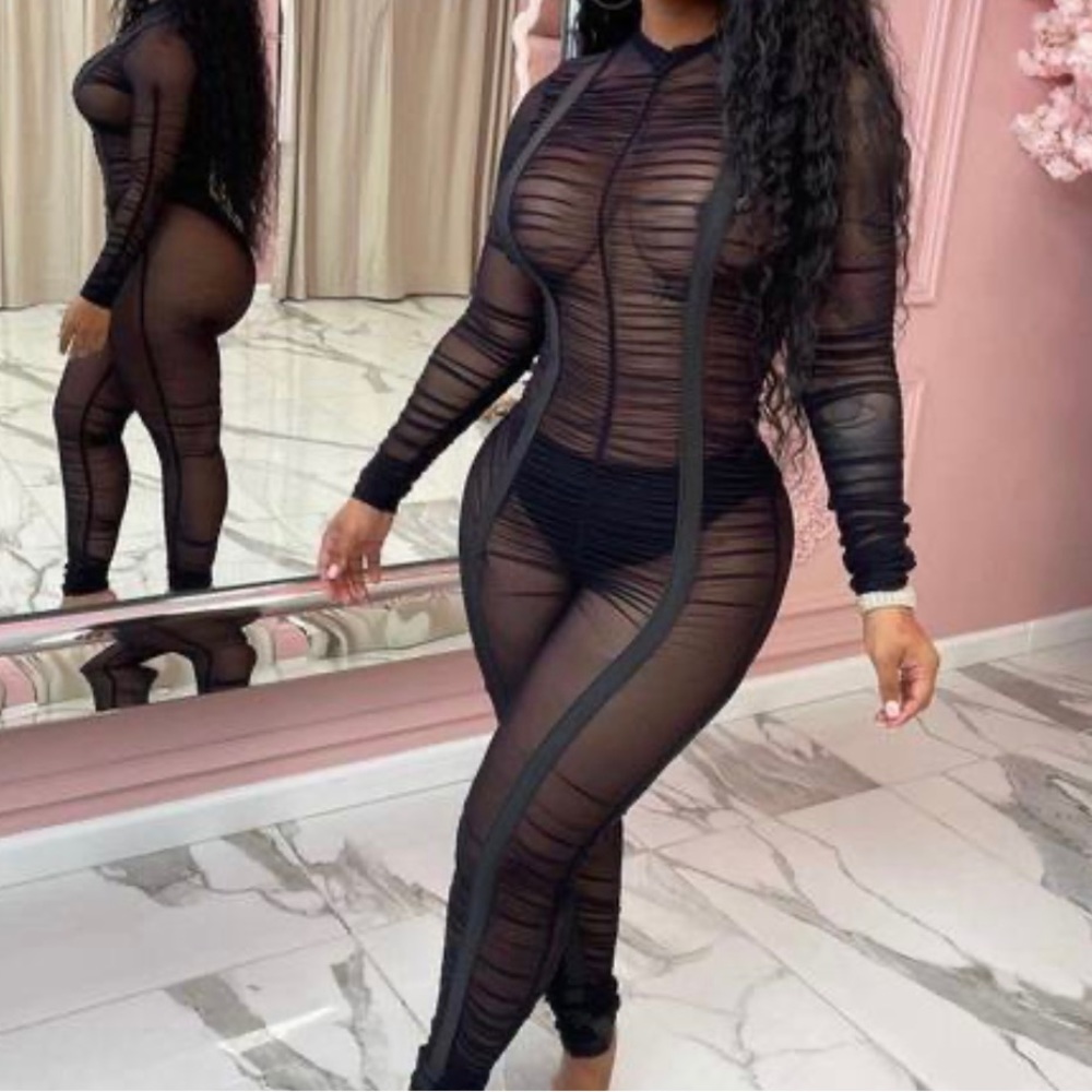 Black mesh Jumpsuit
